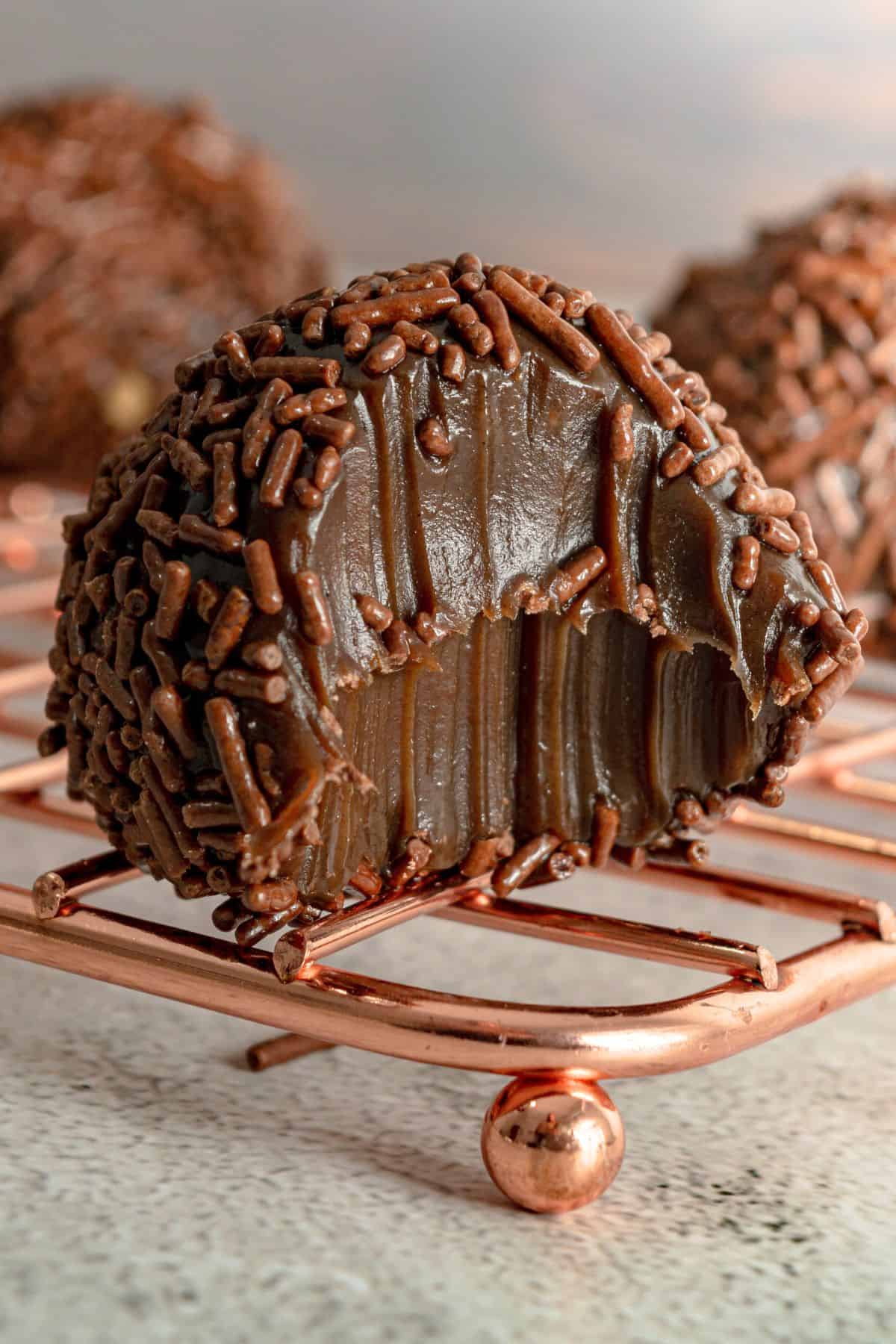 Classic Chocolate Brigadeiros with Crushed Peanuts