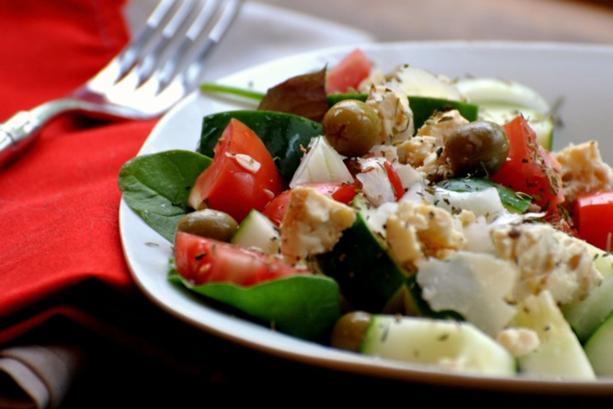 Authentic Greek Lemon-Herb Salad with Feta and Olives