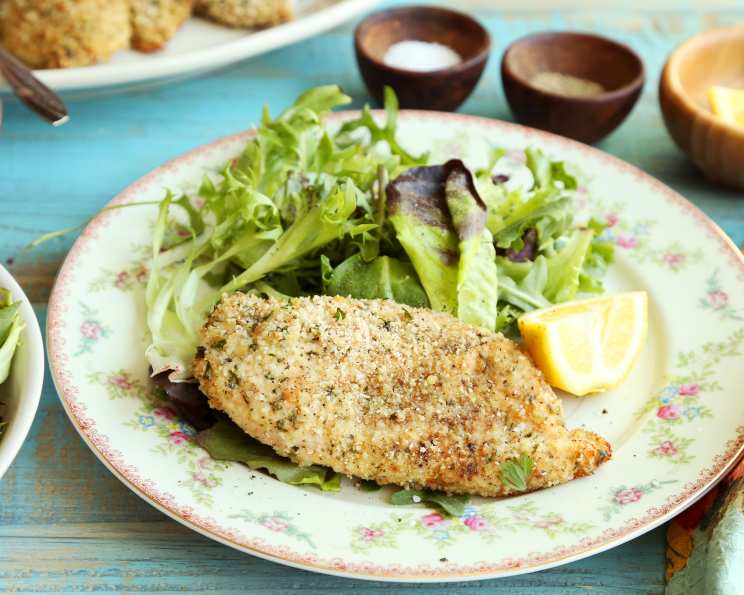 Herb-Crusted Chicken with Lemon and Roasted Asparagus
