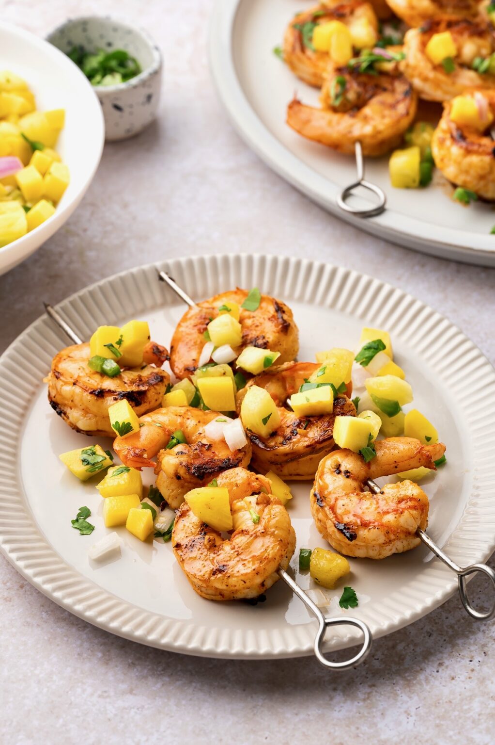 Citrus-Spiked Shrimp Skewers with Mango Salsa