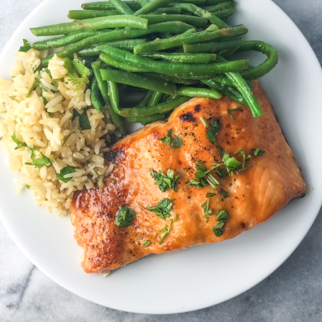 Miso-Glazed Maple Salmon with Sesame Green Beans