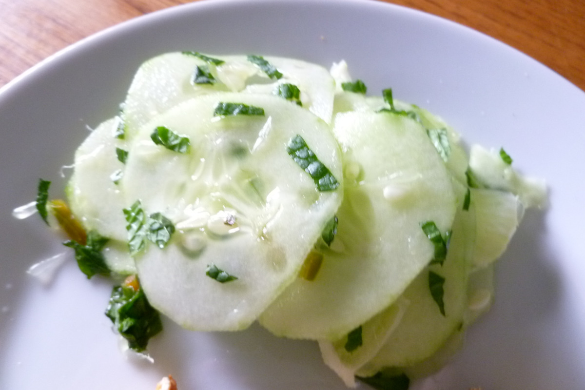 Cucumber-Mint Lime Salad with Yogurt Dressing