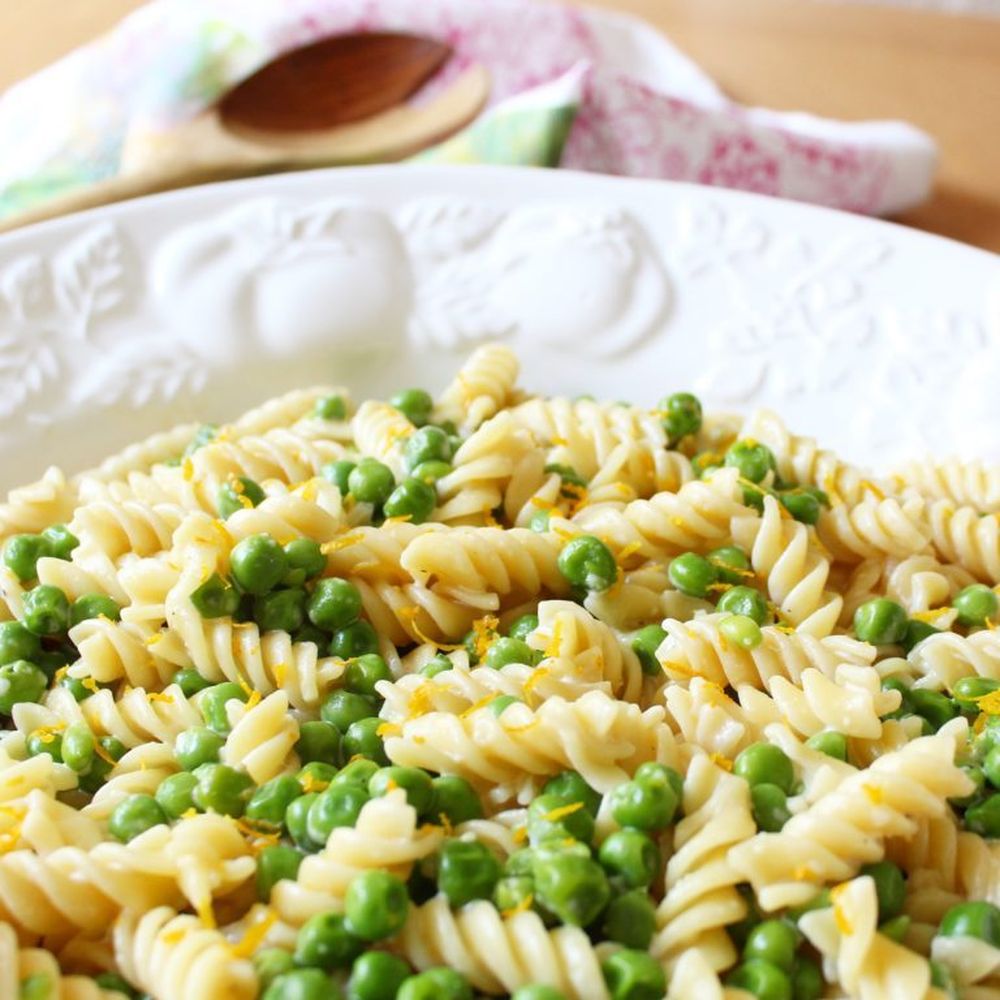 Aperol-Infused Pea Pasta with Lemon Zest