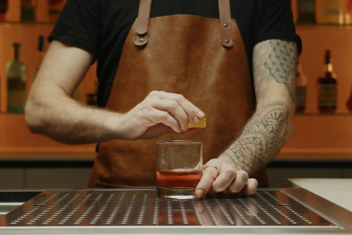 Bourbon Sazerac with Spiced Simple Syrup