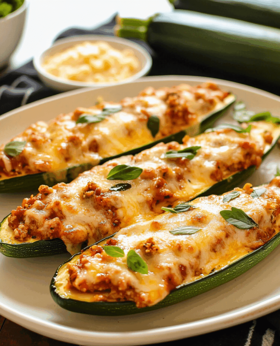 Herb-Stuffed Zucchini Boats with Lemon-Tahini Drizzle