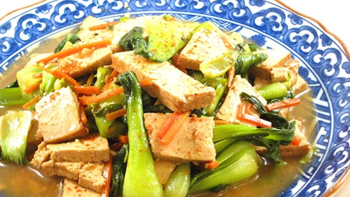 Ginger-Soy Baked Tofu with Sesame Bok Choy