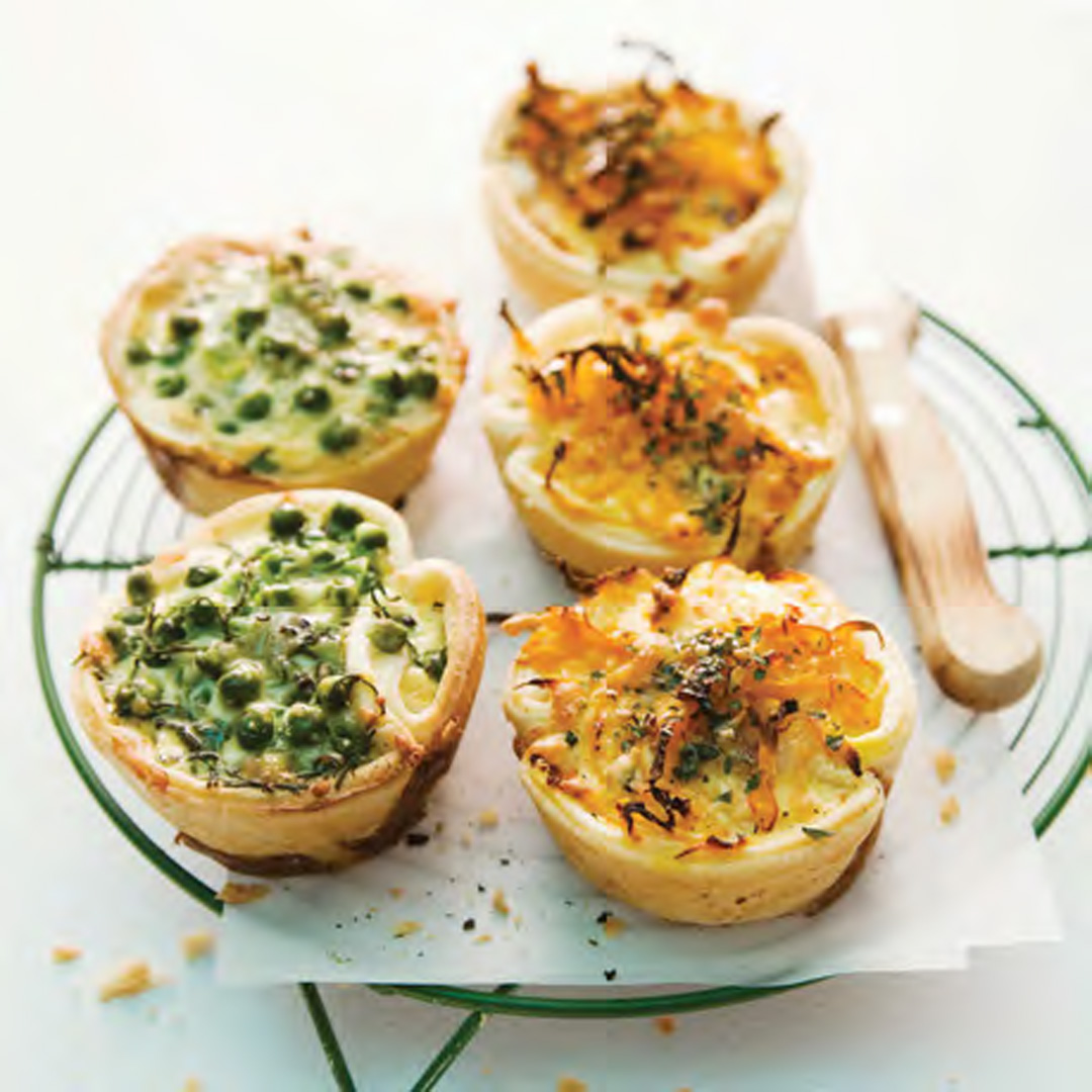 Stamp Collection Mini Quiches with Vegetable 'Stamps'