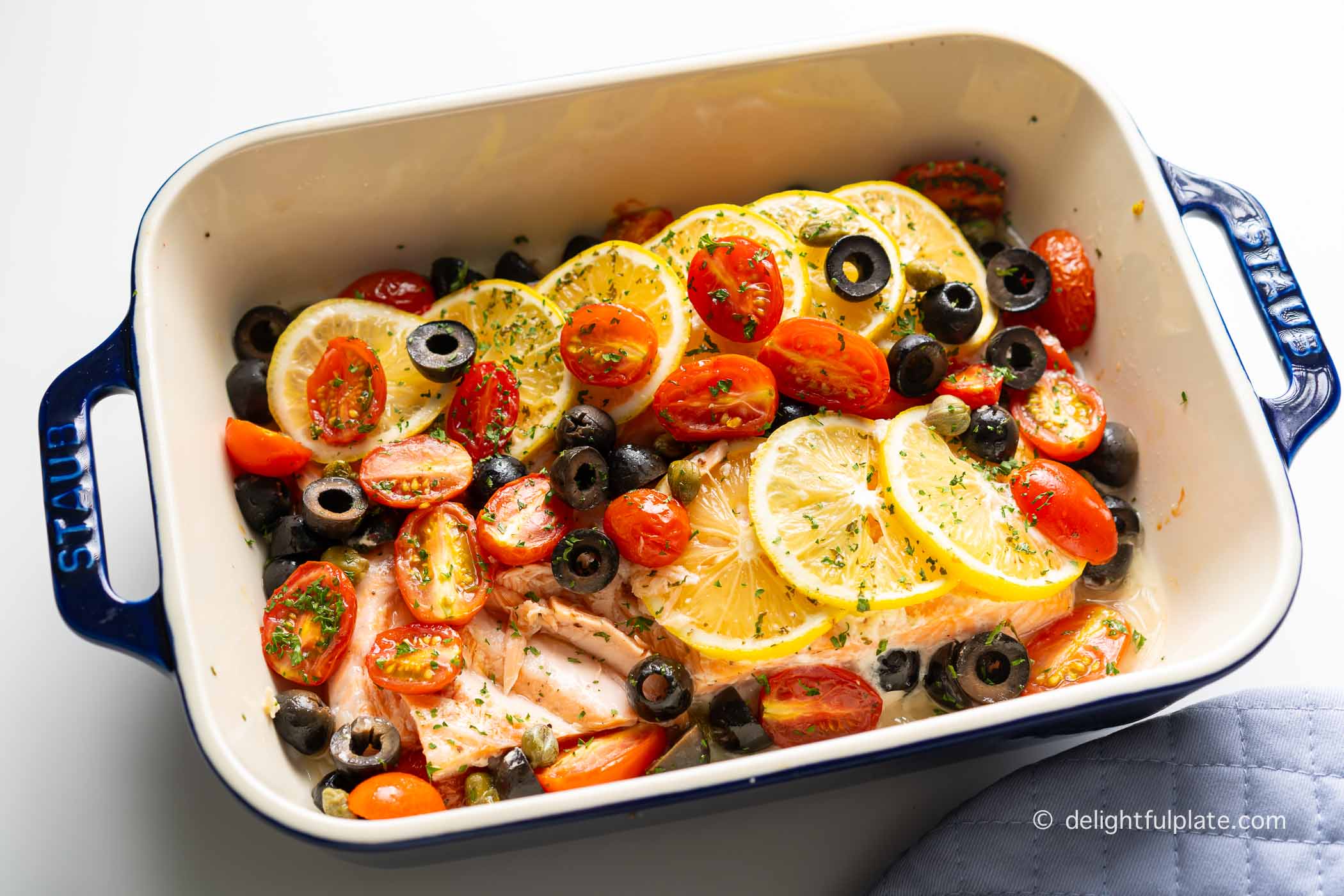 Lemon-Dill Baked Salmon with Cherry Tomatoes