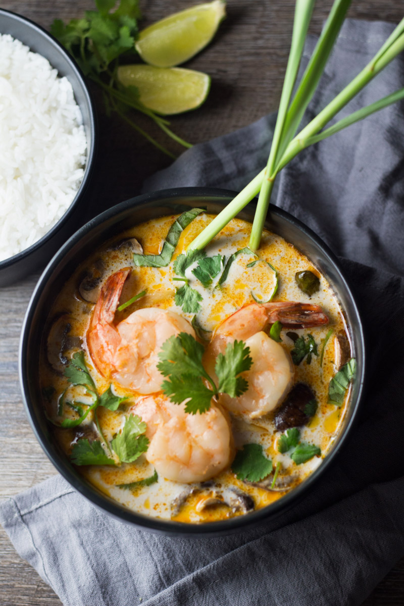 Thai Coconut Shrimp and Basil Soup