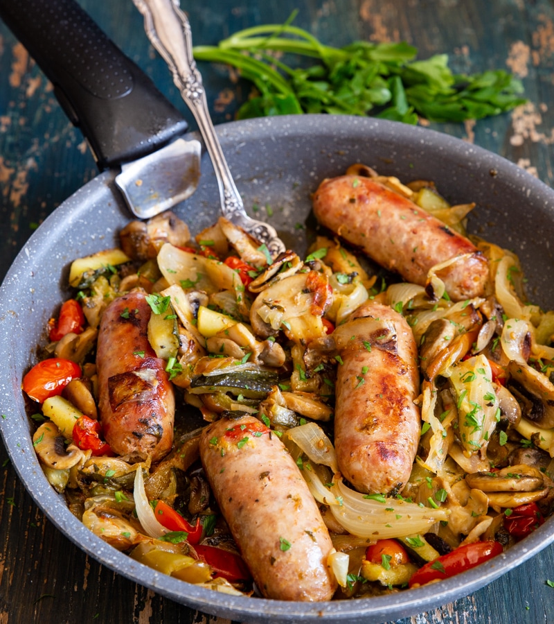 Spiced Sausage & Mediterranean Veggies