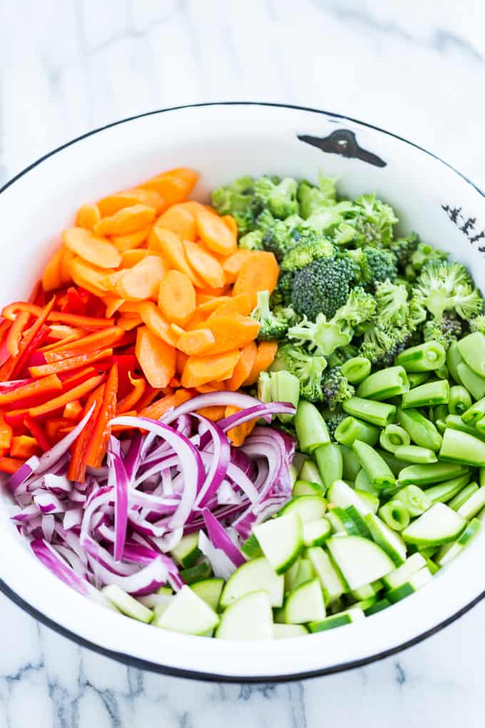 Rainbow Veggie Tumbling Stir-Fry