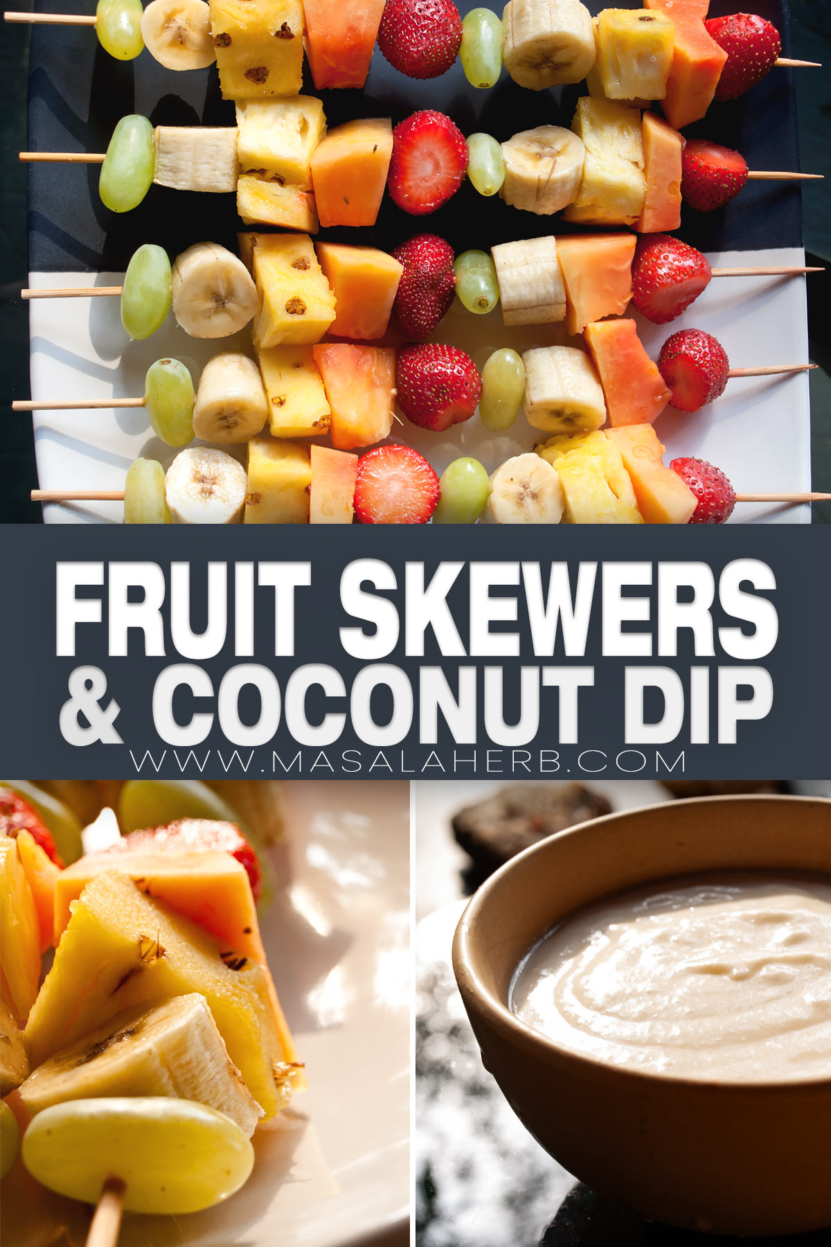Galactic Fruit Skewers with Coconut Dip