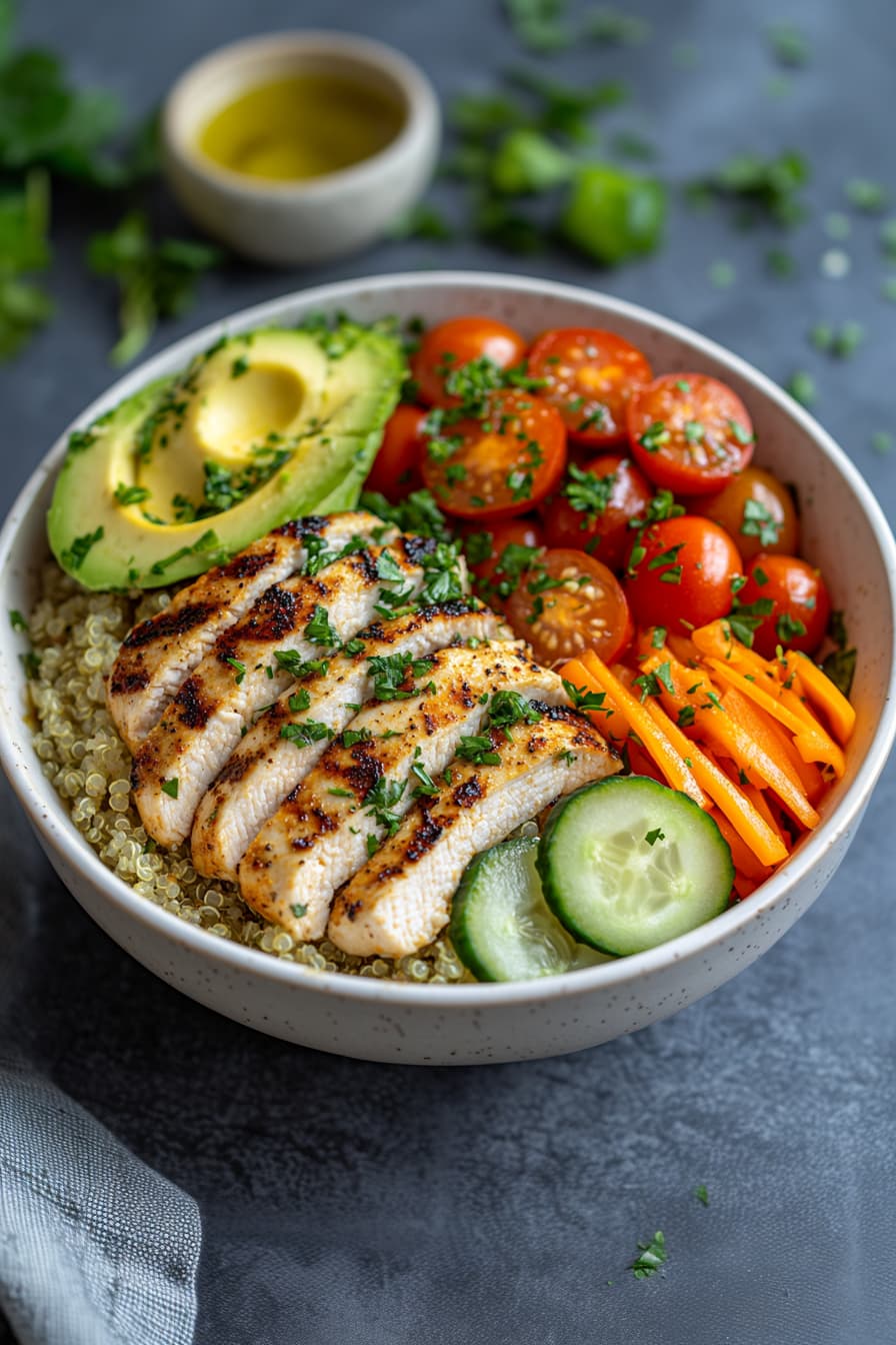 Battery Power Quinoa Bowl with Grilled Chicken