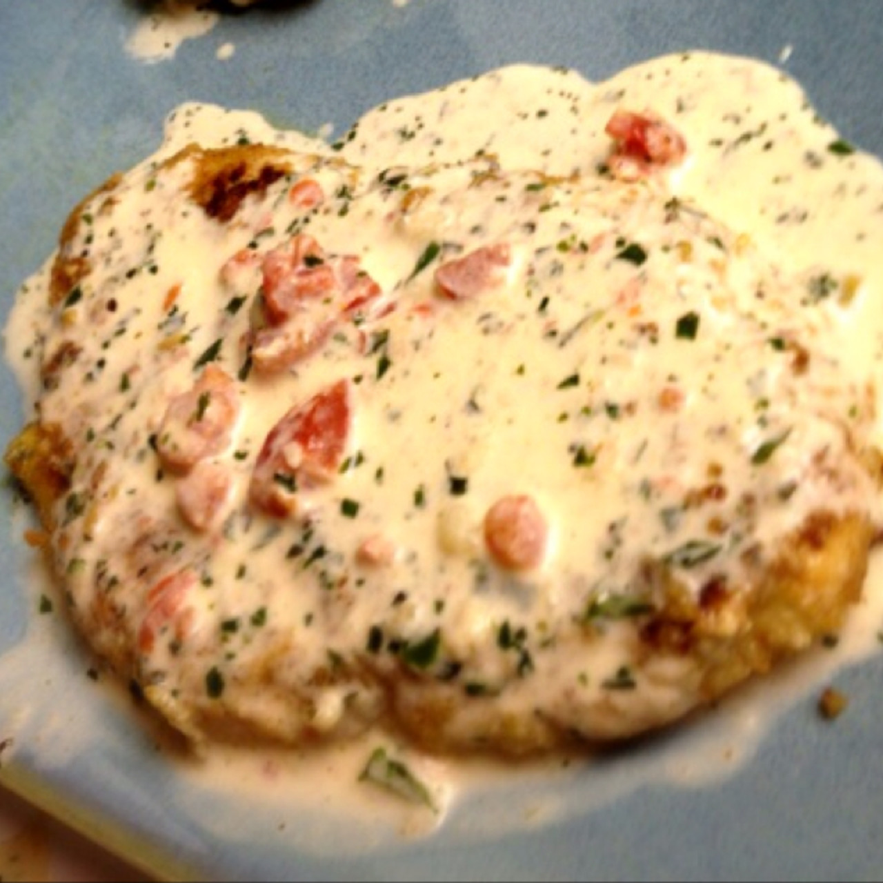 Herb-Crusted Chicken with Garlic-Cashew Cream Sauce
