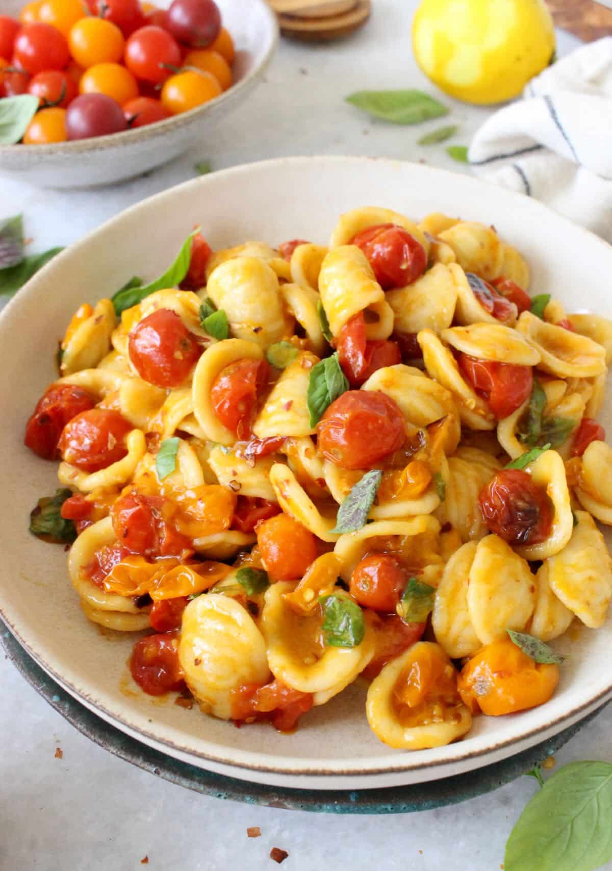 Creamy Sun-Dried Tomato Pasta with Roasted Cherry Tomatoes