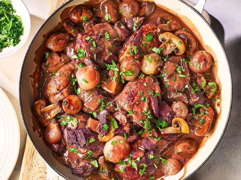 Coq au Vin Bourguignon-Style