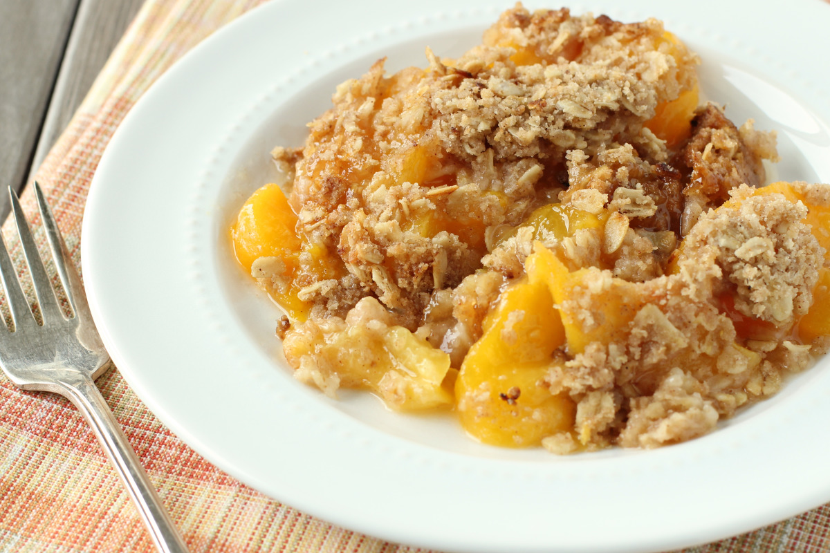 Peach & Thyme Crisp with Colorado Honey