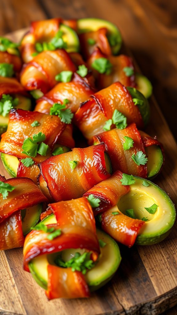 Crispy Bacon-Wrapped Avocado Bites with Herb-Infused Cheese