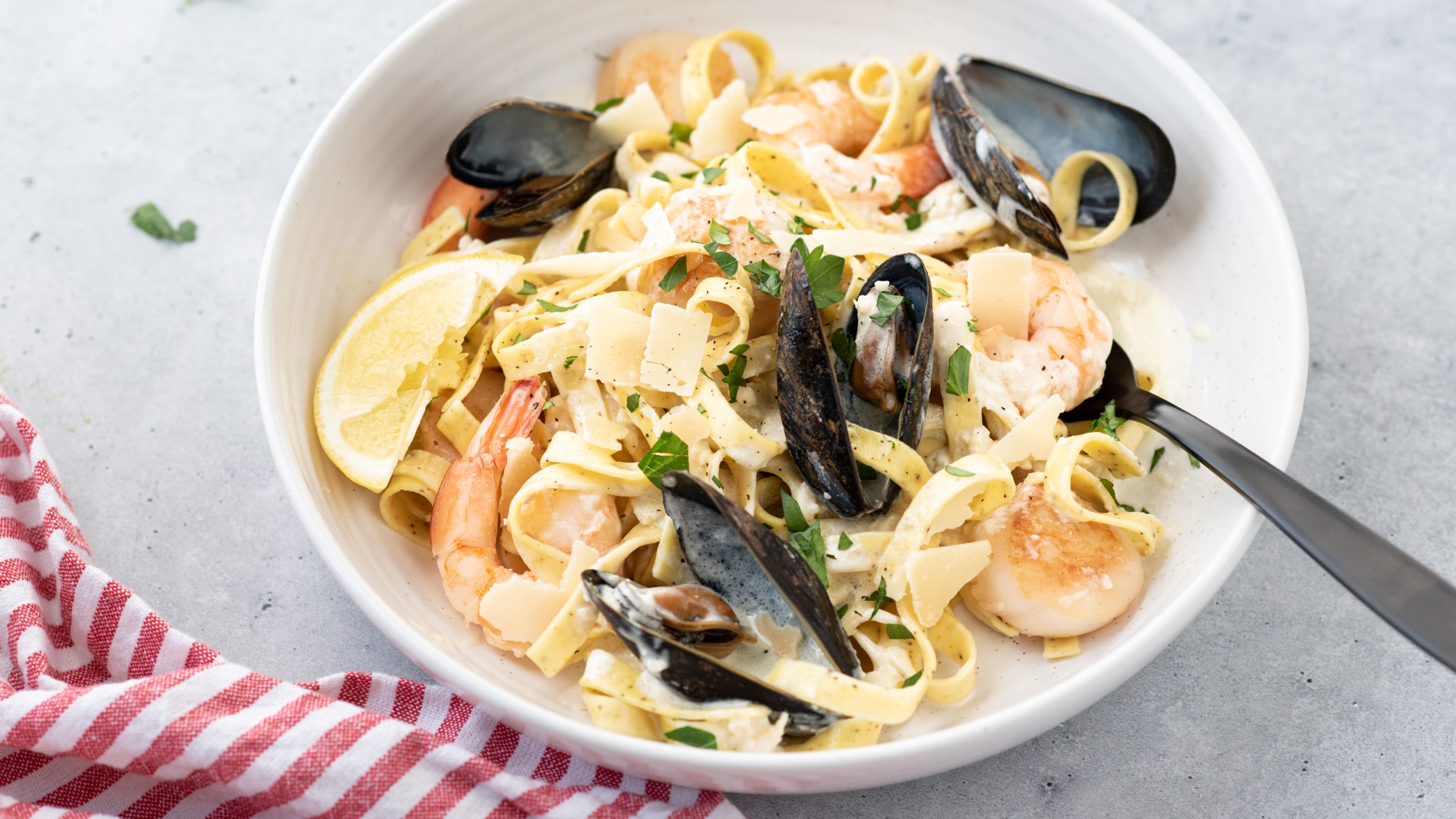 Aperol-Infused Seafood Pasta with Lemon Zest
