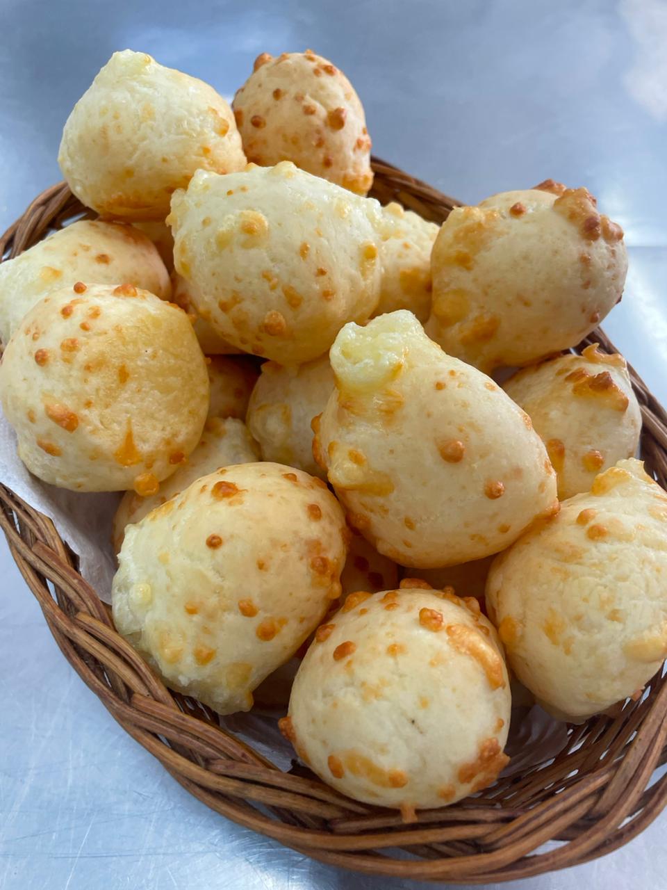 Golden Cheesy Tapioca Bread (Pão de Queijo) with Cheddar and Parmesan