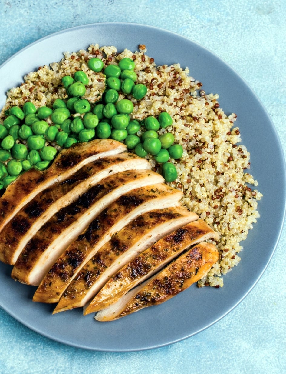 Woodbridge Herb-Roasted Chicken with Quinoa and Peas