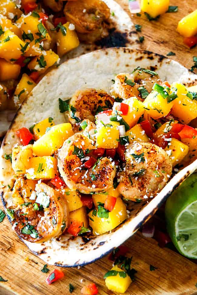 Cilantro-Lime Shrimp Tacos with Mango Salsa