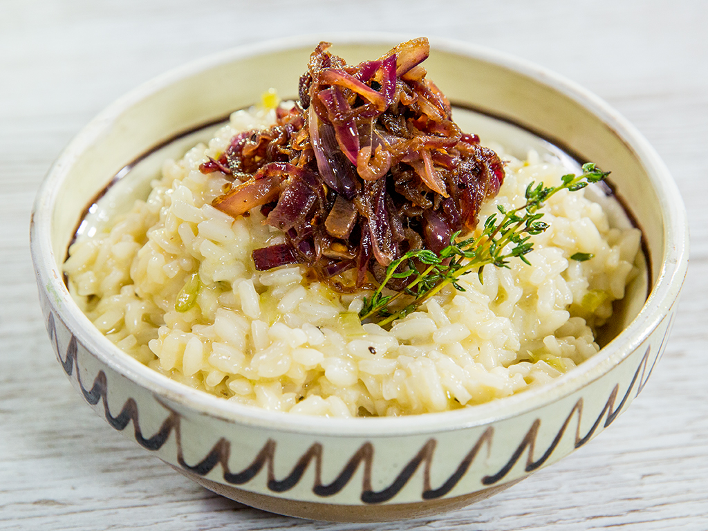 Vintage Martin-Style Caramelized Onion & Mushroom Risotto