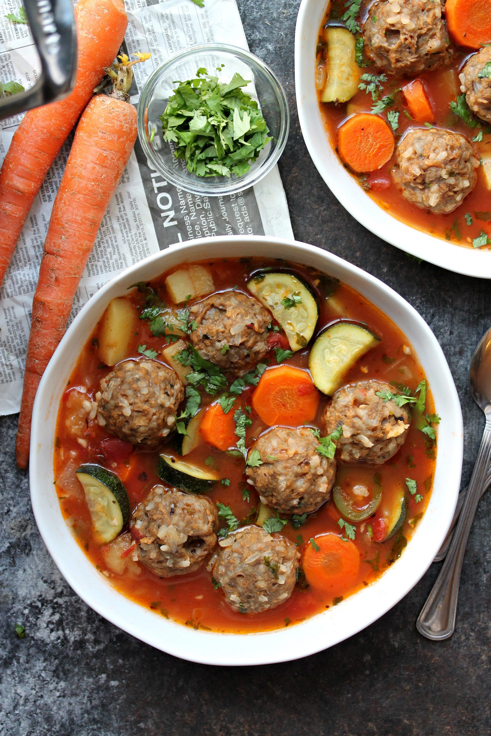 Sopa de Albóndigas con Vegetales