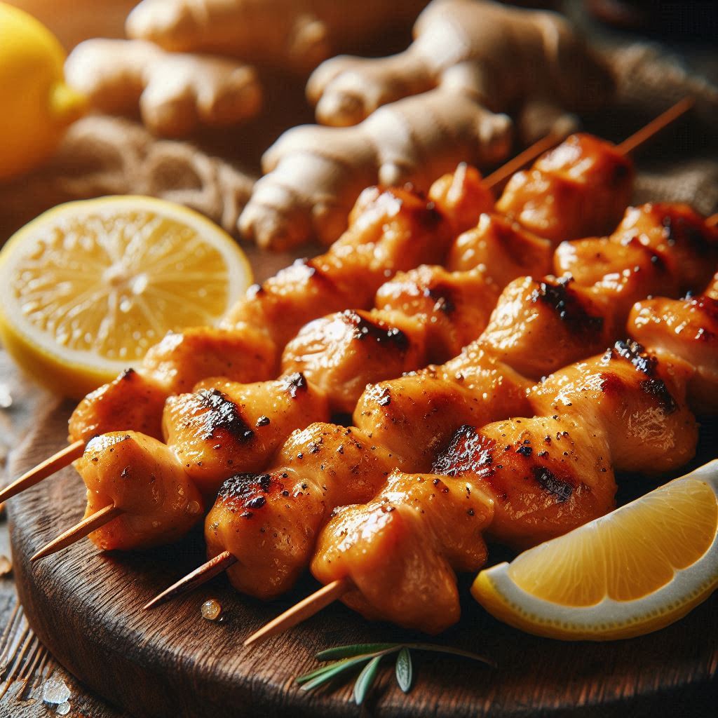 Lemon-Ginger Chicken Skewers