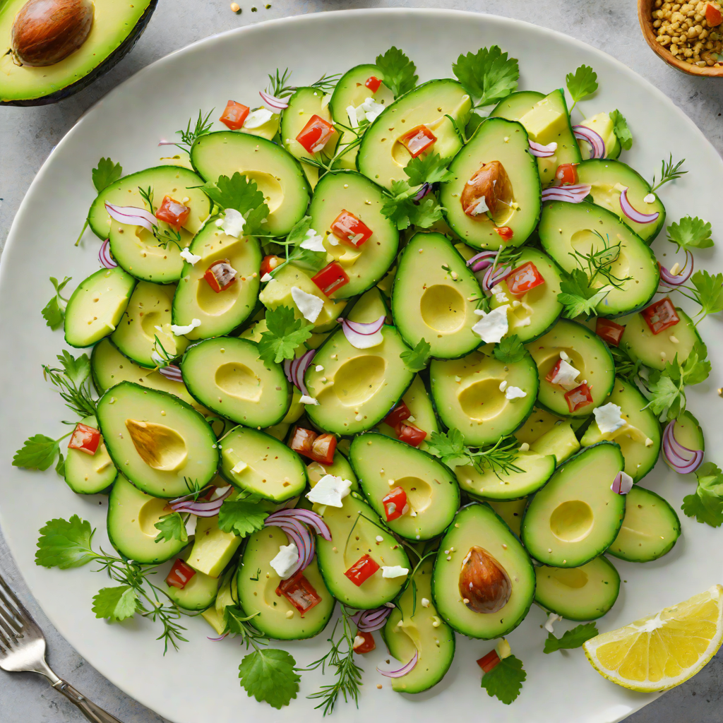 Creamy Avocado-Cucumber Salad with Lemon-Herb Dressing