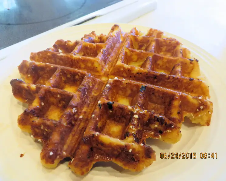 Liege Waffle Stack with Pearl Sugar and Raspberry Coulis