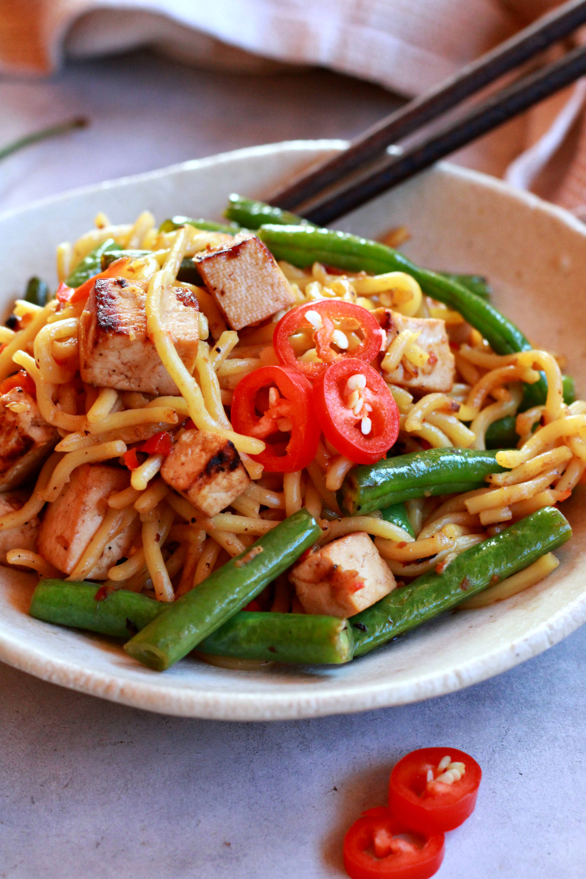 Crispy Ginger-Tofu Stir-Fry with Scallion Oil