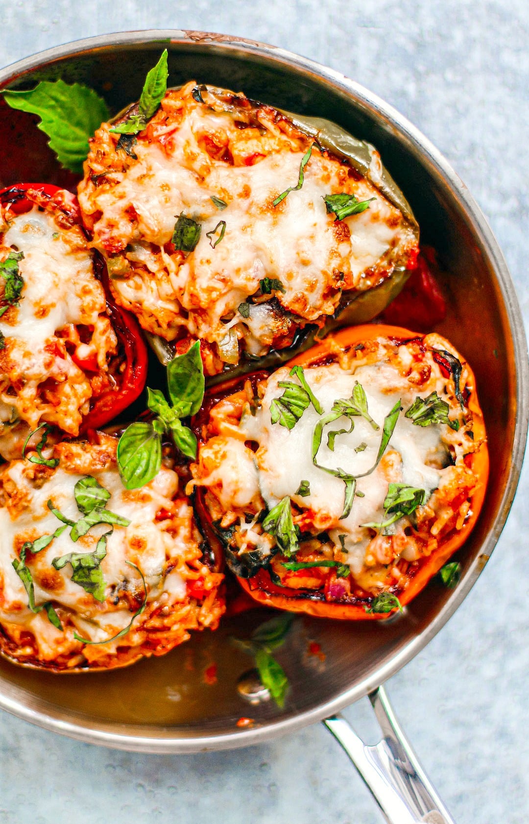 American Seafood Stuffed Peppers with Tomato Sauce