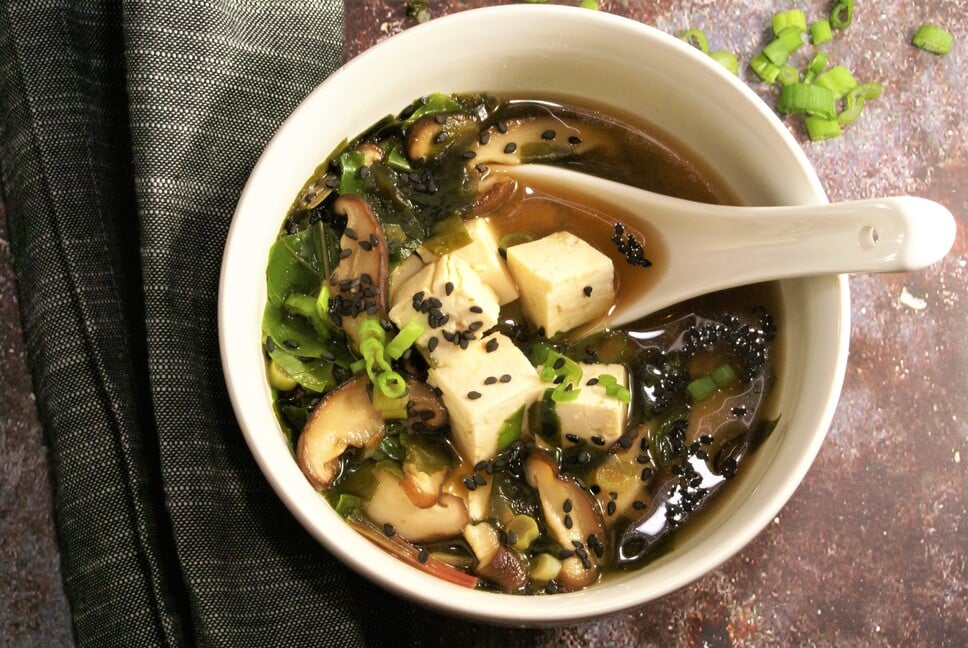 Kyoto-Style Miso Soup with Fresh Shiitake & Wakame