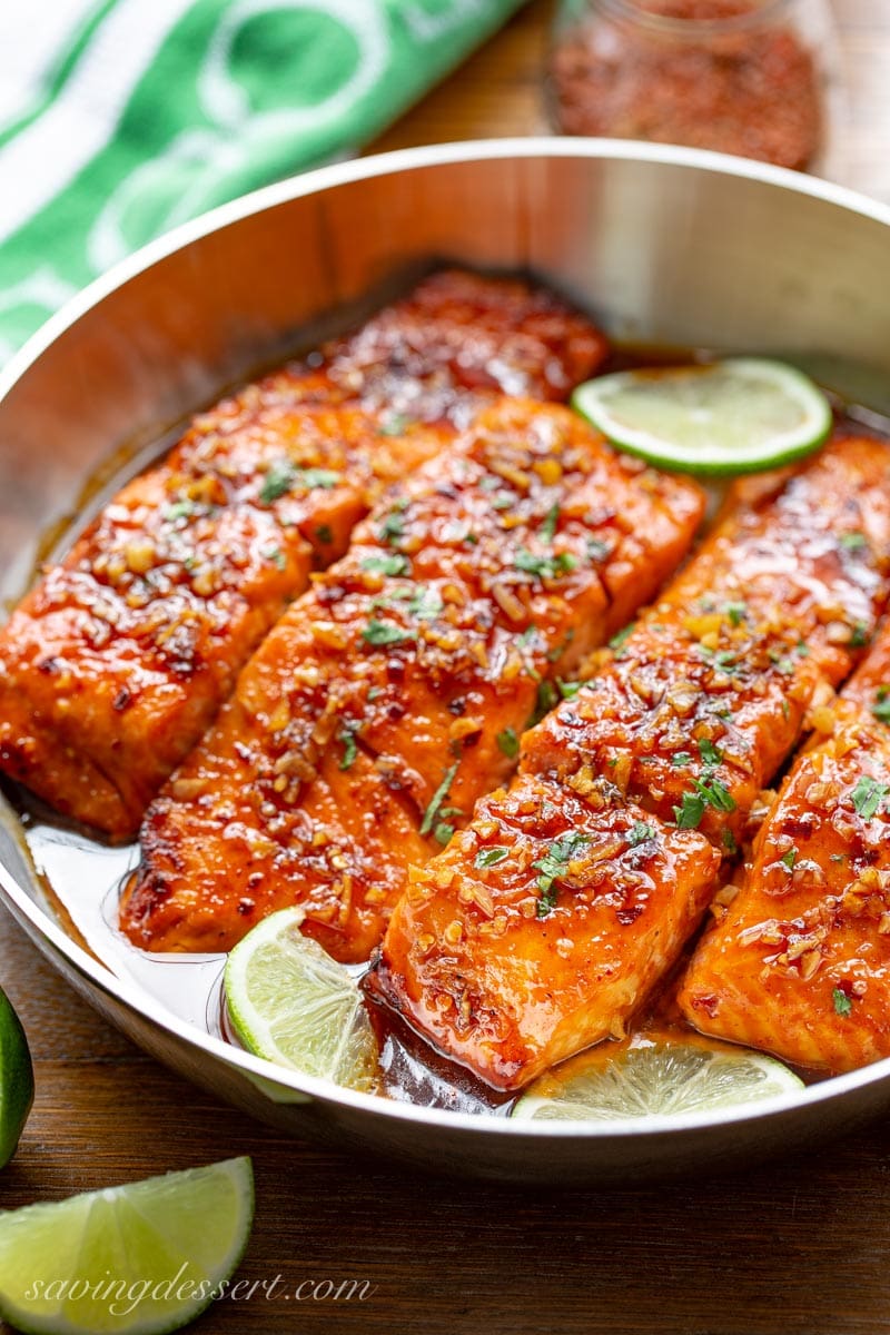 Spiced Honey-Glazed Salmon with Sesame Greens