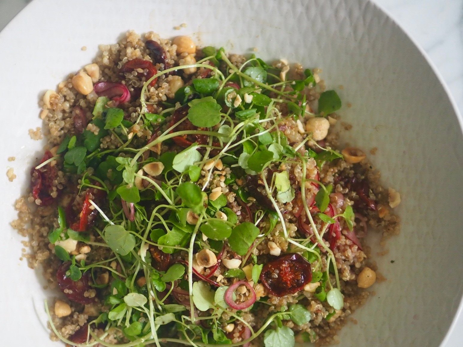 Lemon-Herb Quinoa Salad with Roasted Cherry Tomatoes