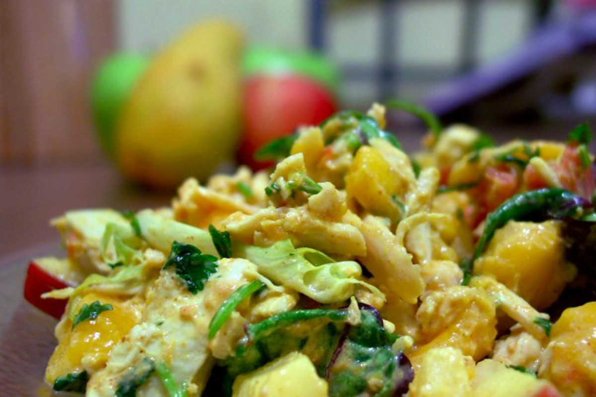 Curried Chicken with Mango & Pineapple Salsa