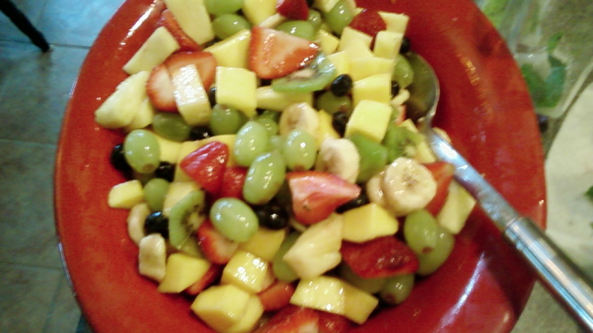 Rainbow Fruit Salad with Honey-Lime Dressing