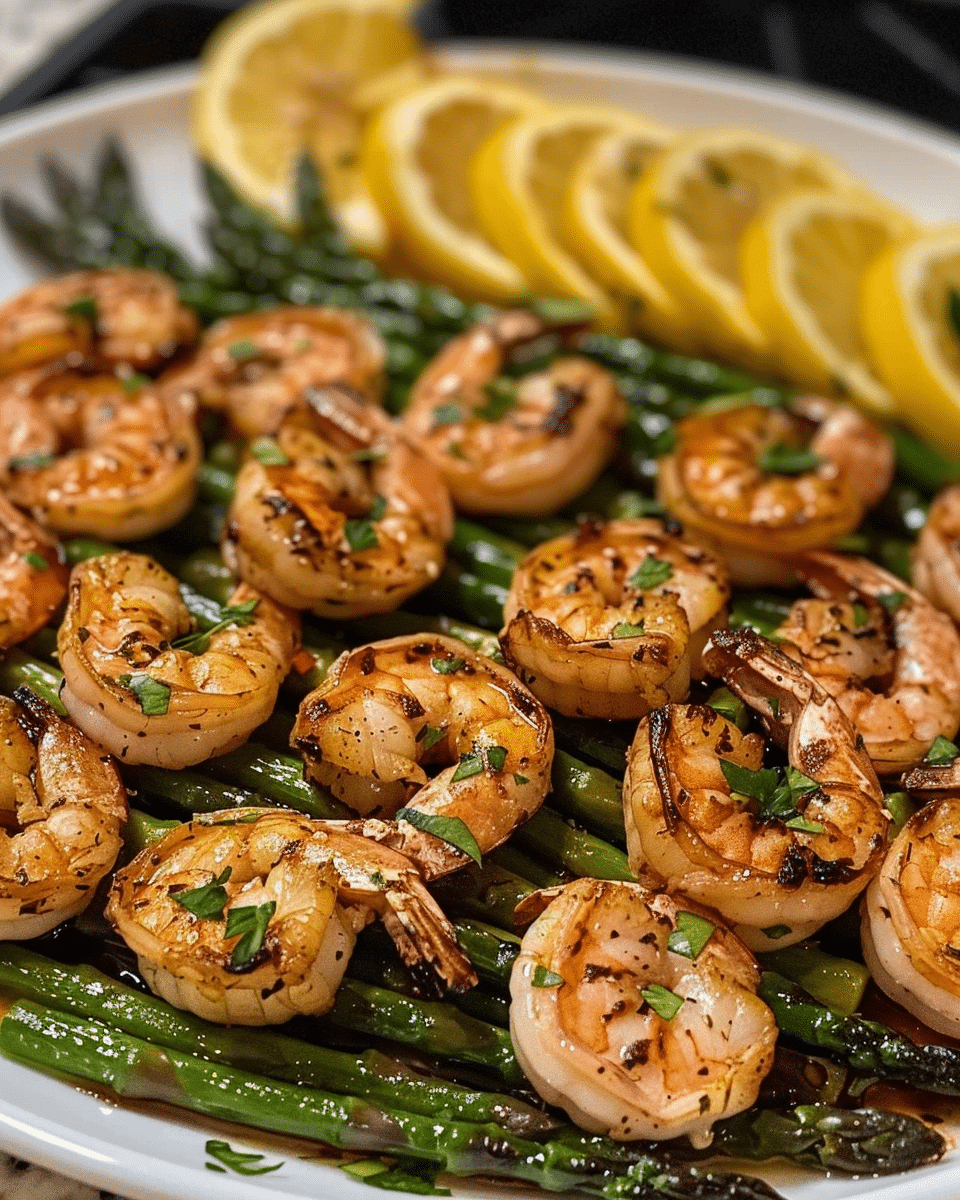 One-Pan Garlic Herb Shrimp and Asparagus with Lemon