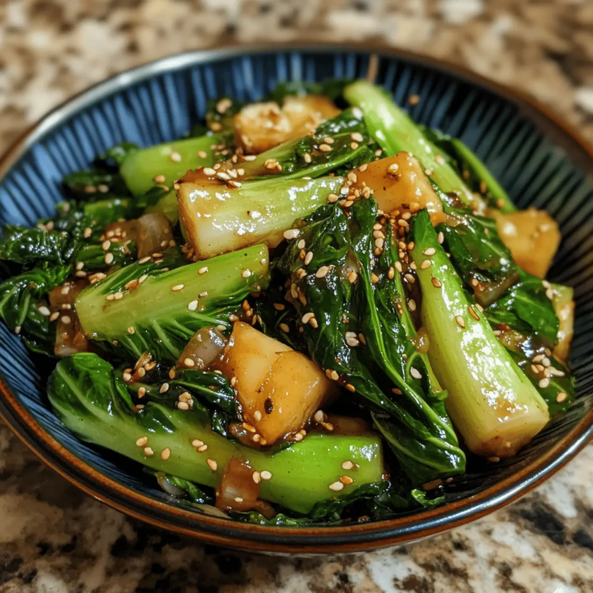 Sesame-Ginger Glazed Bok Choy with Garlic Noodles