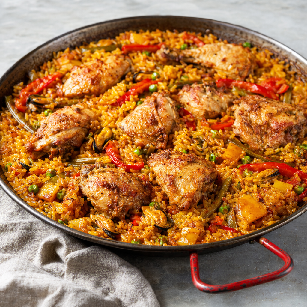 Spanish-Style Chicken and Rice Paella
