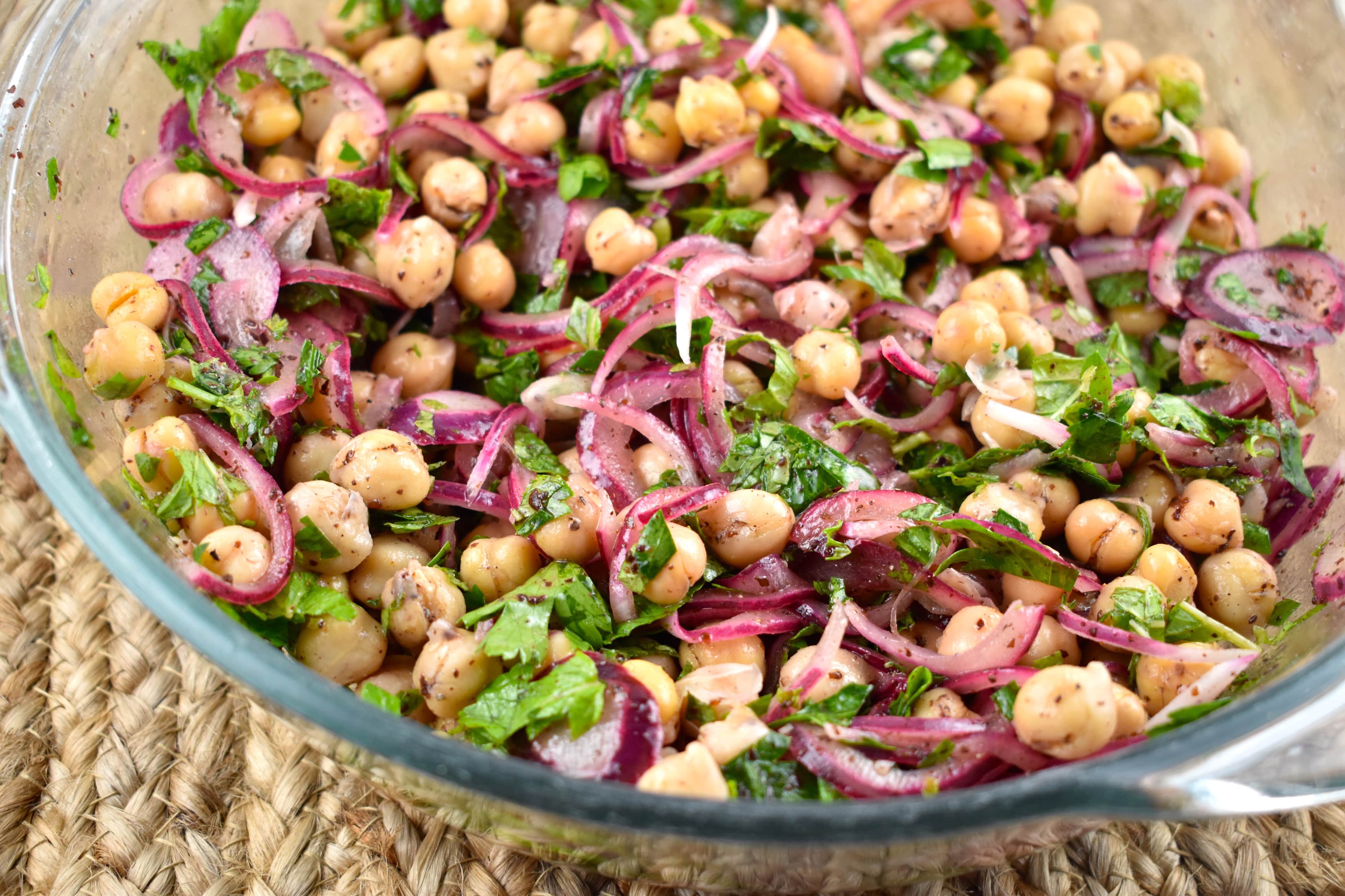 Spiced Chickpea & Herb Salad with Sumac Dressing