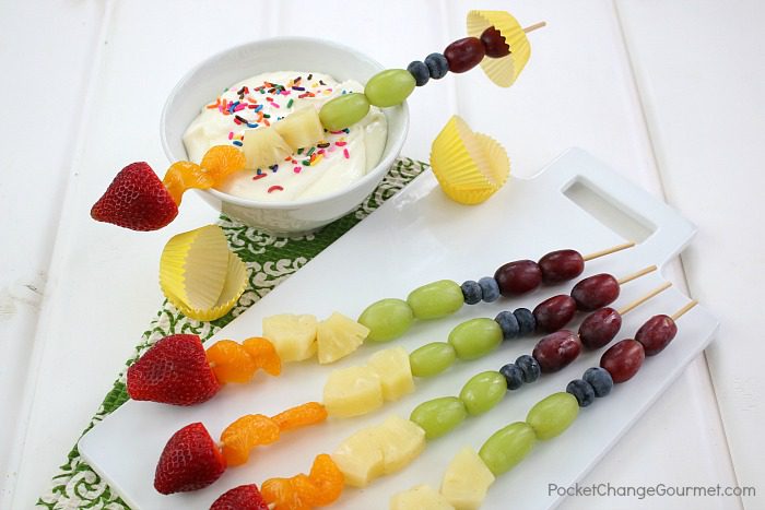 Ragdoll Chaos Fruit Skewers with Honey-Lime Dip