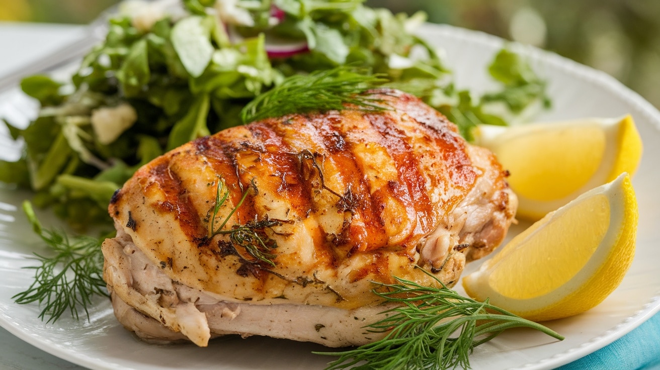 Keto Lemon-Dill Grilled Chicken Thighs