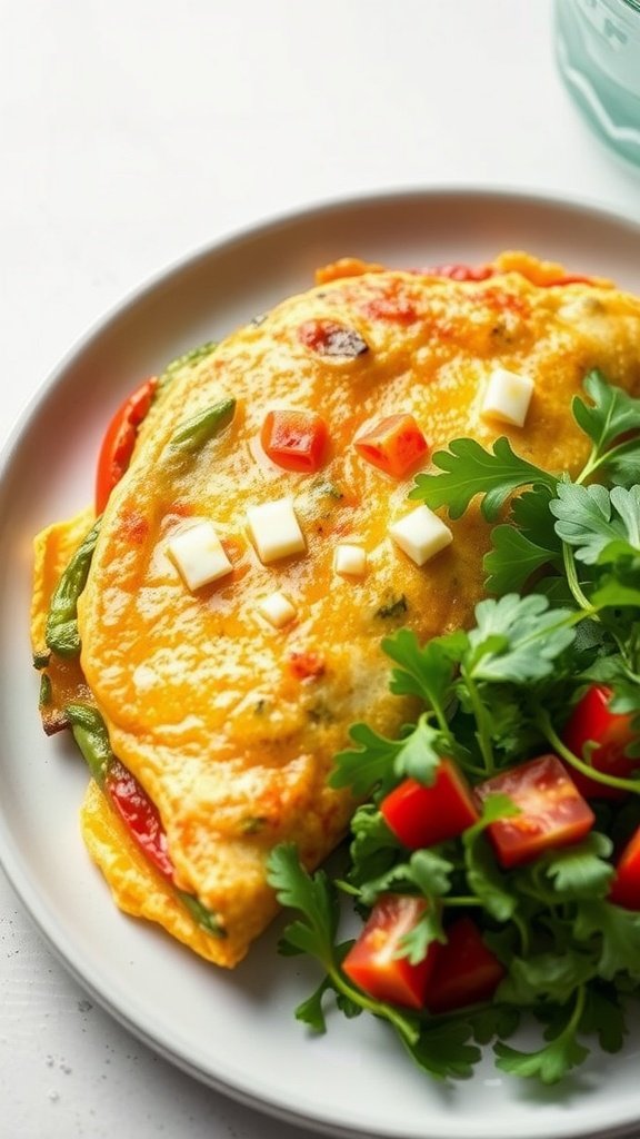 Cheesy Veggie Omelette with Herbed Toast