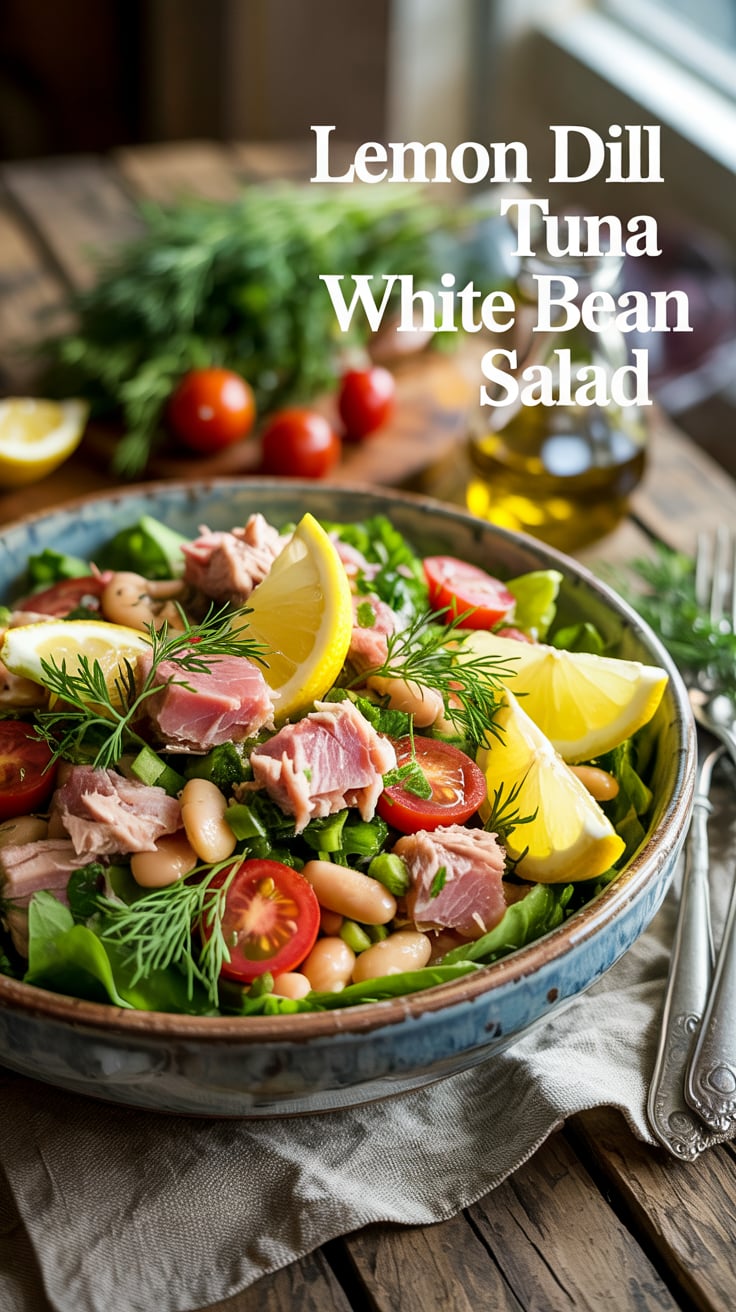 Creamy Canned Tuna and White Bean Salad with Dill Vinaigrette