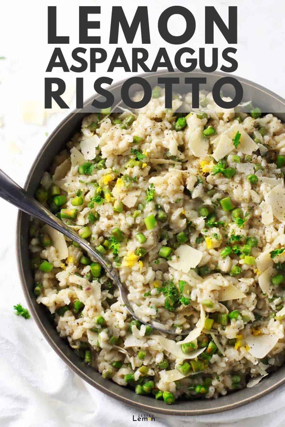 Scallop and Asparagus Risotto with Lemon Zest