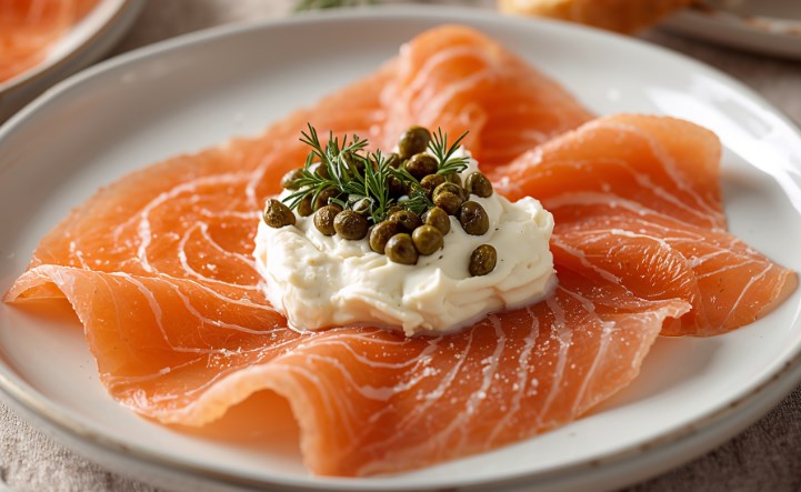 Smoked Salmon Ring with Cream Cheese and Capers