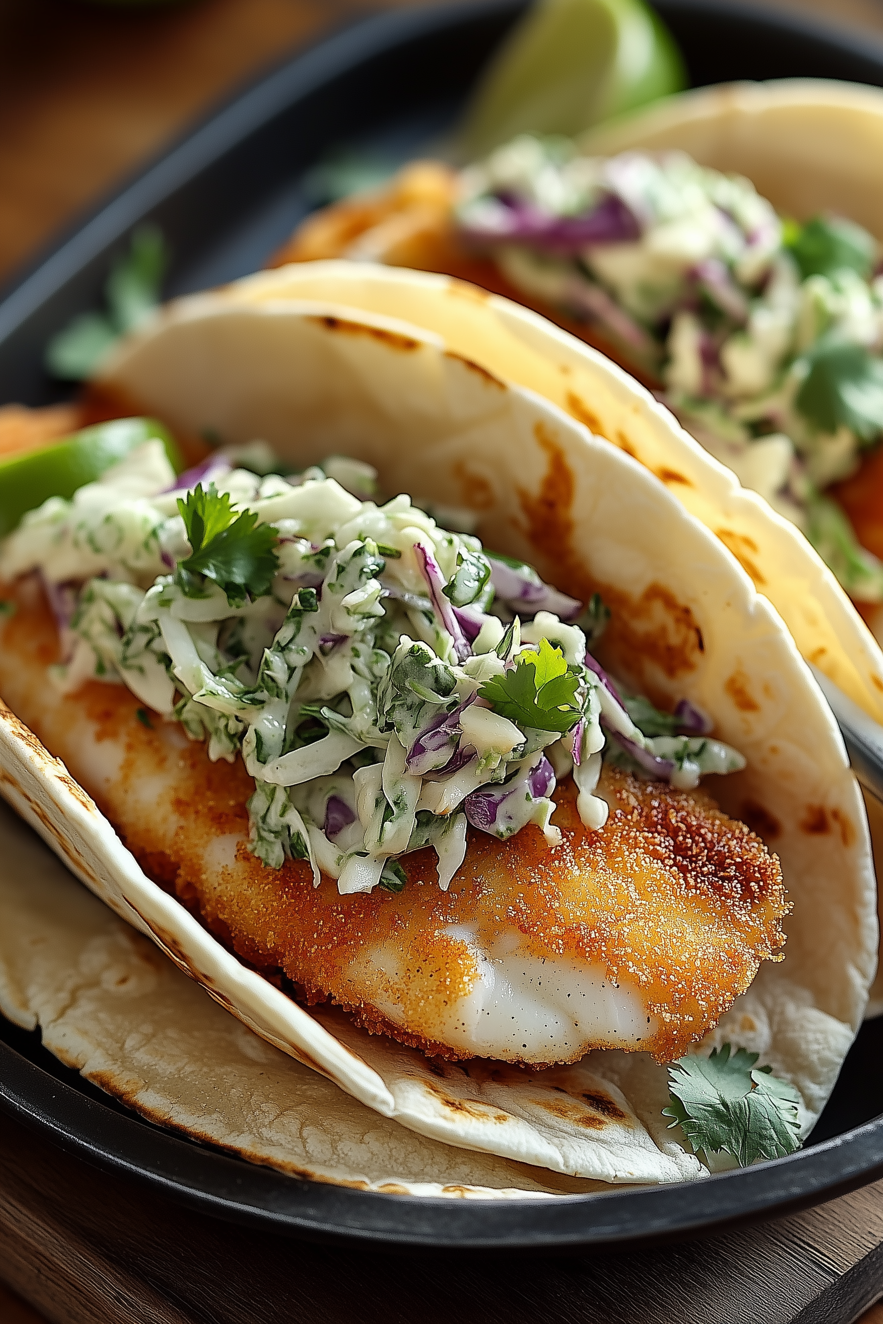 Cisco Catch Fish Tacos with Lime-Cilantro Slaw