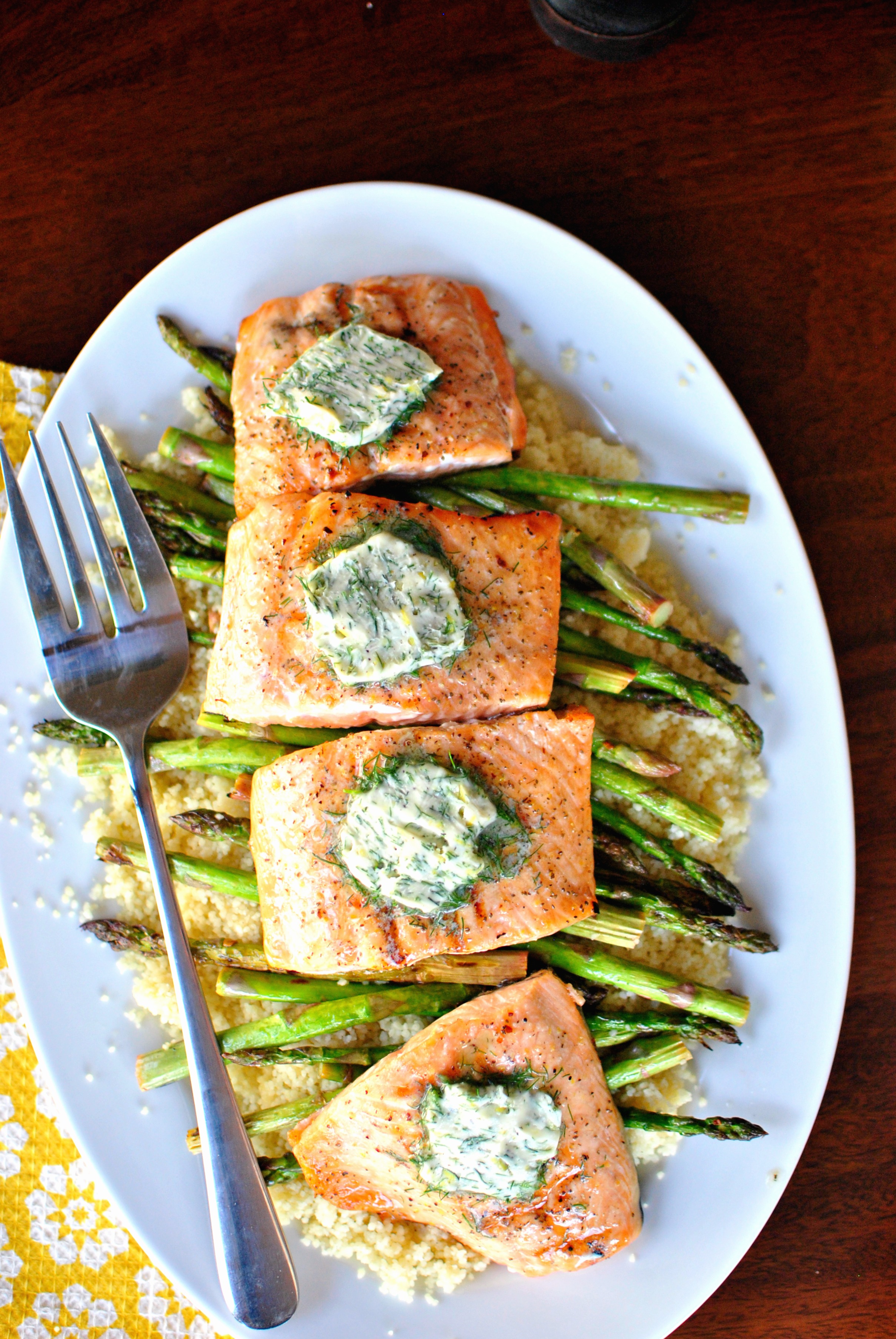 Grilled Lemon-Dill Salmon with Herb Butter